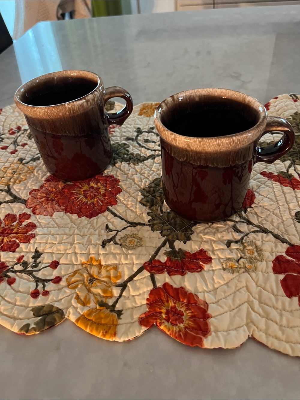 Vintage McCoy Brown Drip Glaze Mugs set of 2 Cups tea coffee USA